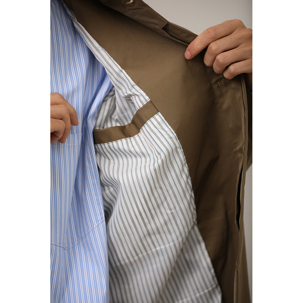 Style japonais Solide-couleur Hommes Loose-fitting Casual Basic Springautumn Trench Coat