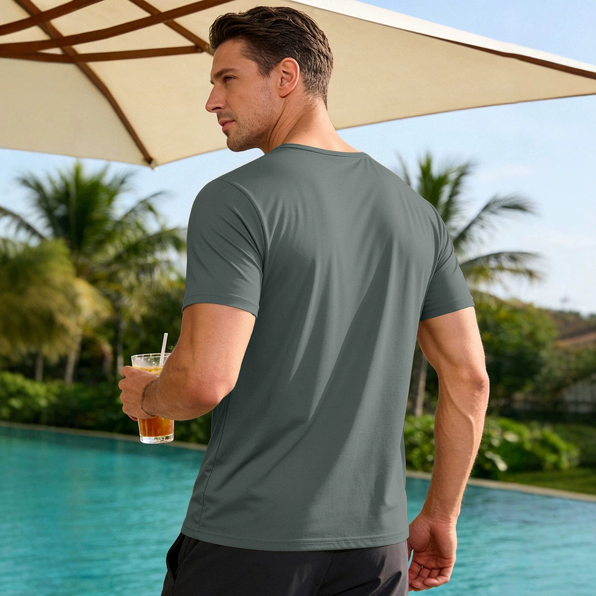 T-shirt à manches courtes Casual Sports couleur V