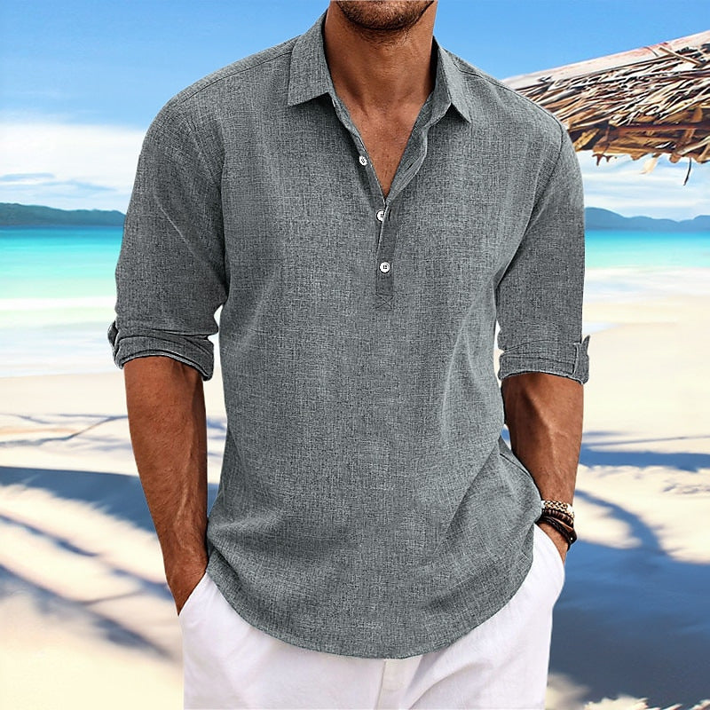 Vêtements pour hommes Pullover d'été Doublure de la mode jeunesse loin à manches longues maison chemise casual.