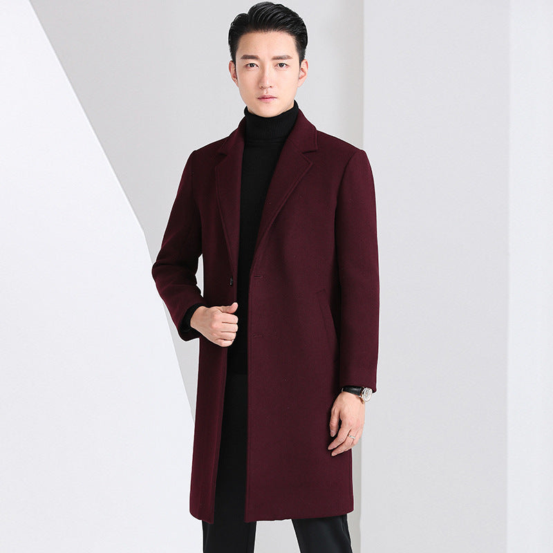 Manteau de laine mi-longueur pour hommes