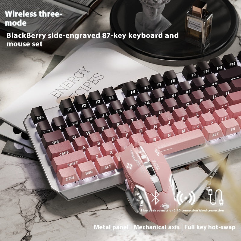 Clavier mécanique 87 Key Wired E-sports Jeu Belle gravure latérale Bureau informatique