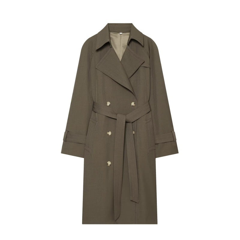 Manteau de tranchée longue pour femmes avec une ceinture