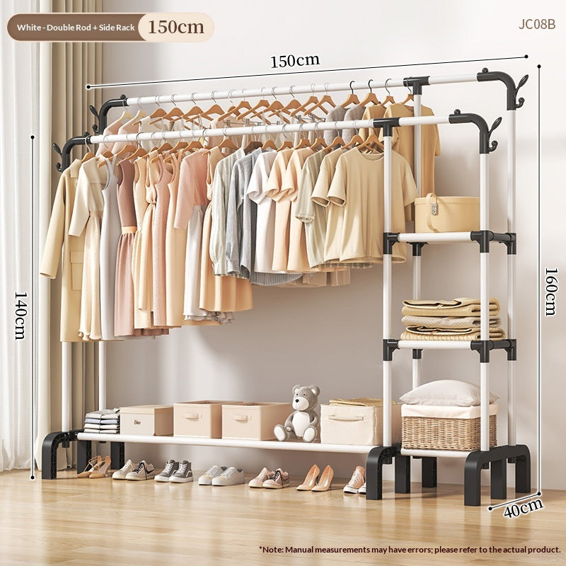 150 White Double Pole - Double rangée face cadre forte Pousser dans la salle de dressingFloor Standi