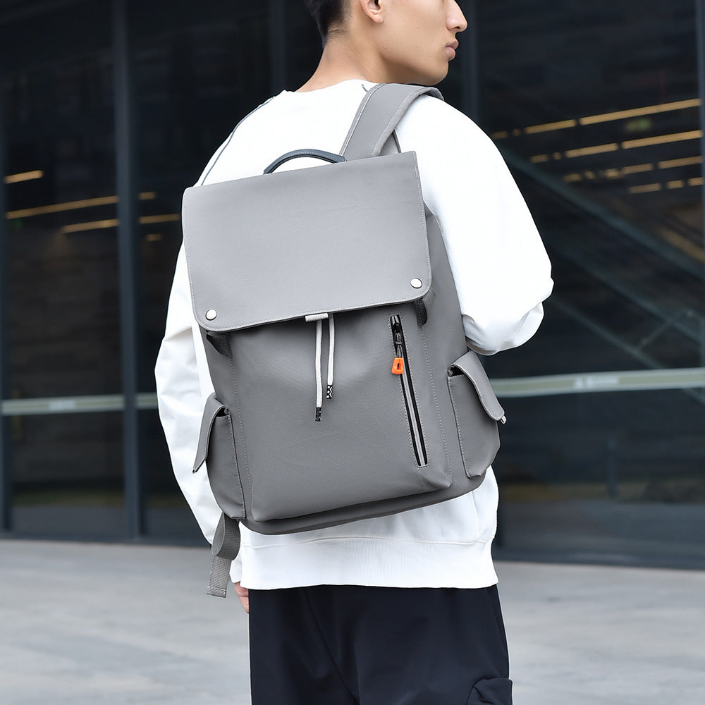Sac à dos en cuir laminé de grande capacité pour hommes