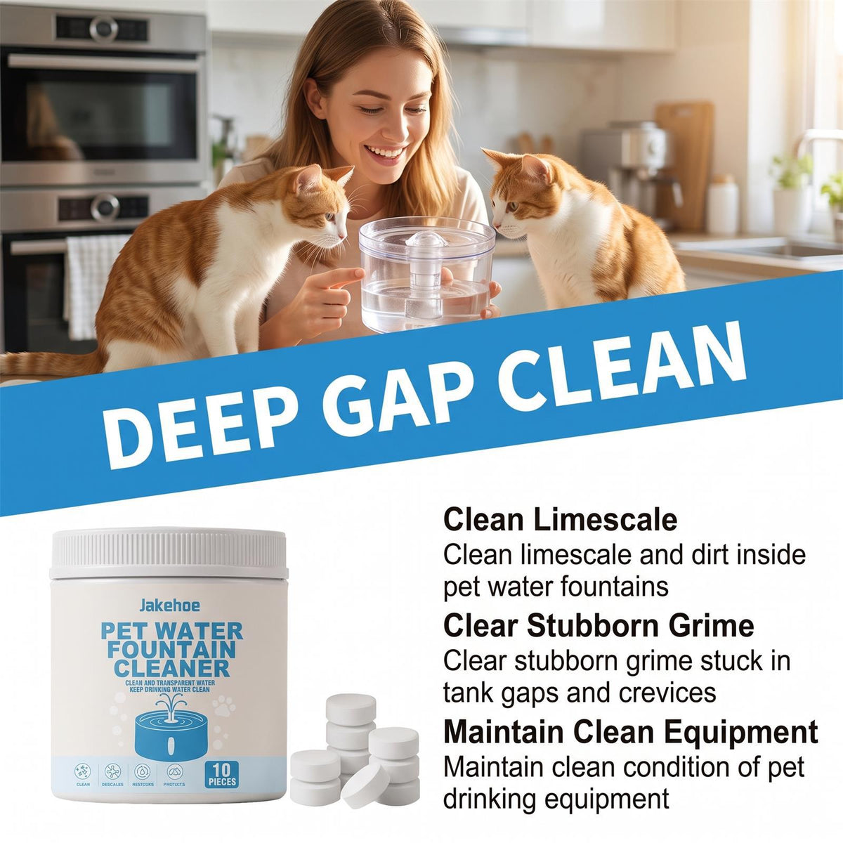 Nettoyeur de distributeur d'eau Jakehoe Pet
