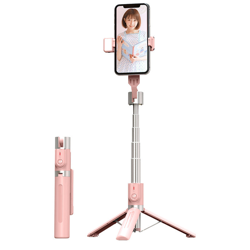 Bluetooth Selfie Stick Double Rill Light Bureau Diffusion en direct