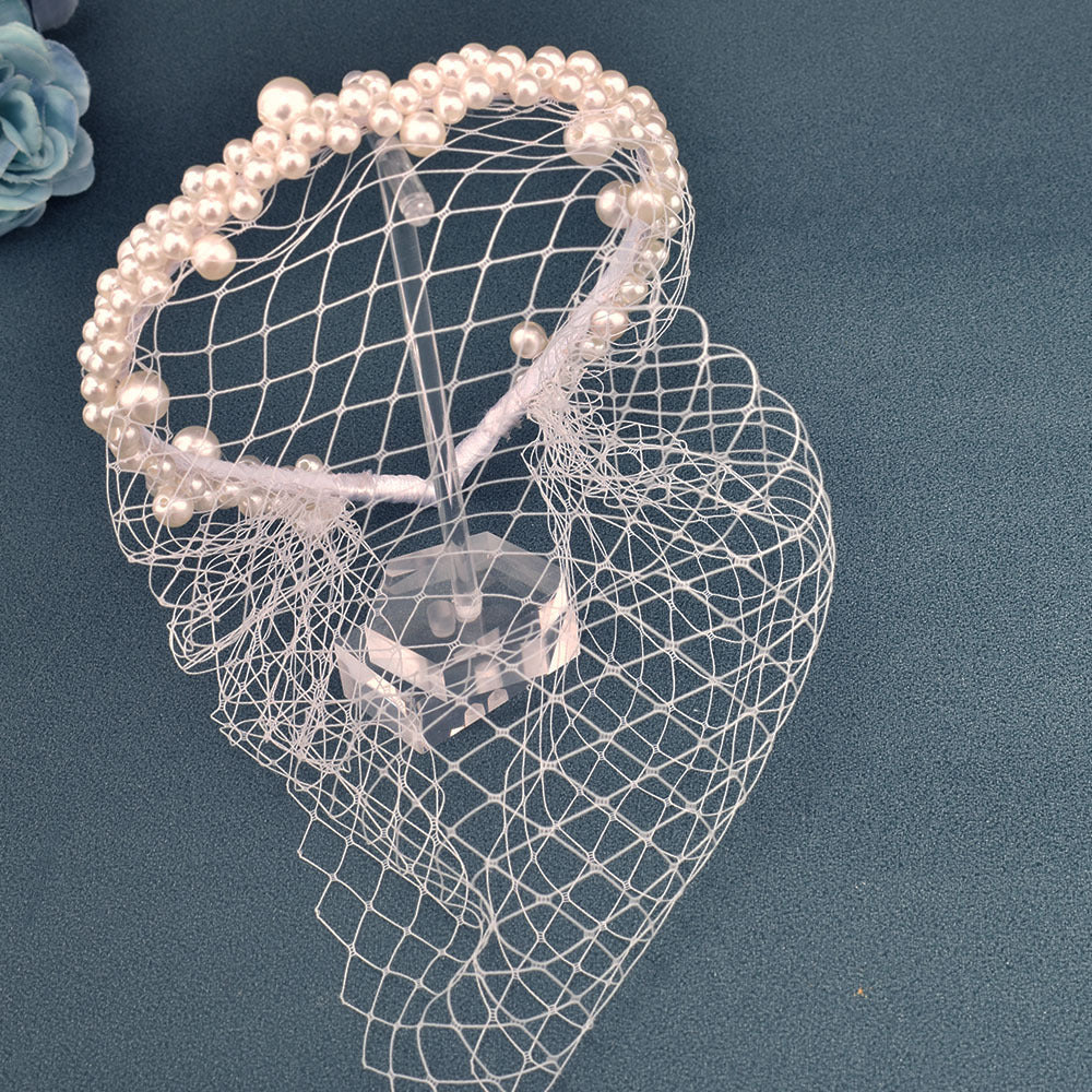 Tête de bande de cheveux Veil Pearl