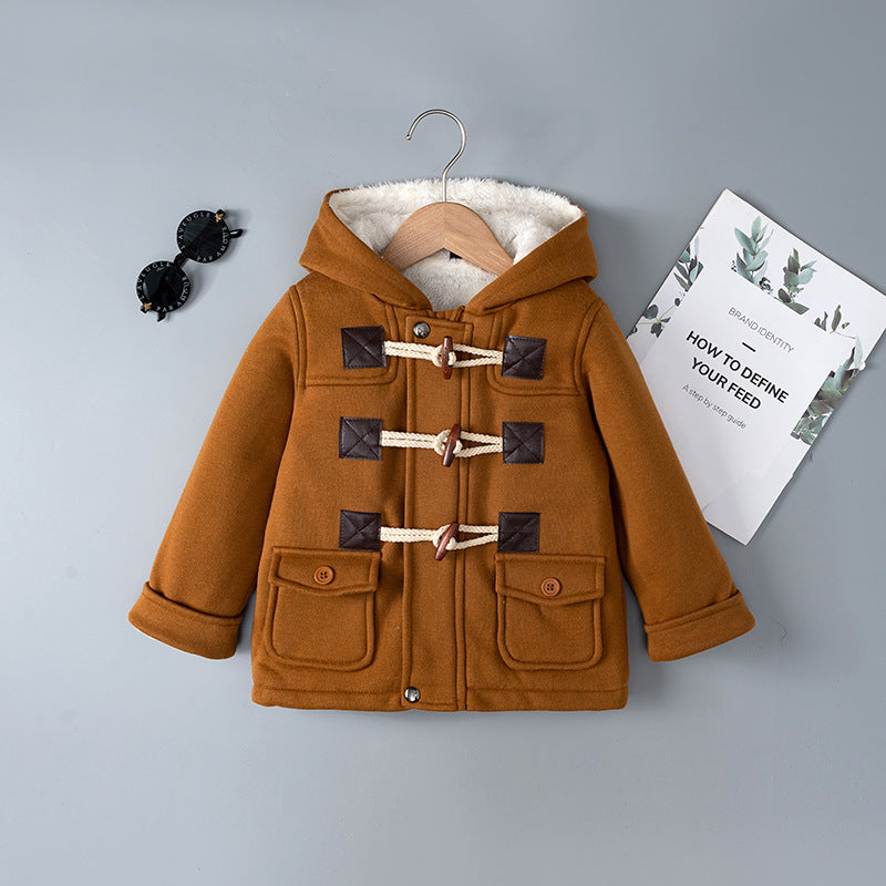 Manteau à capuche doublé de polaire pour garçons