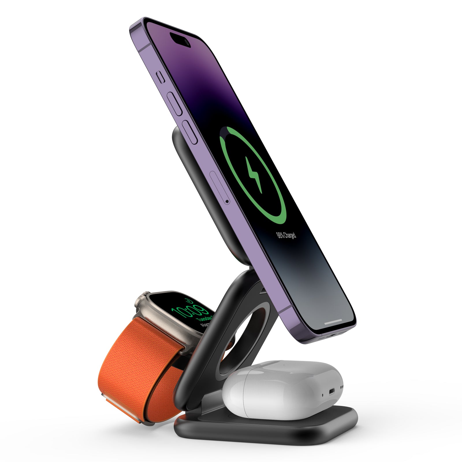 Casque de montre mobile Chargeur magnétique pliant 3 en un sans fil