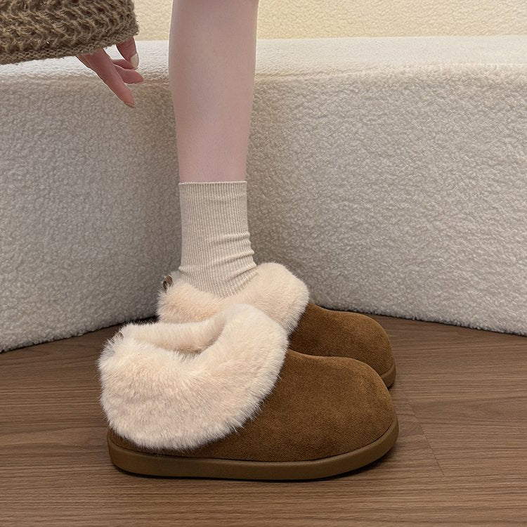 Mao Bottes courtes Mao Retro Fleece Chaussure de neige polyvalente et épaisse Bottes de neige pour femmes