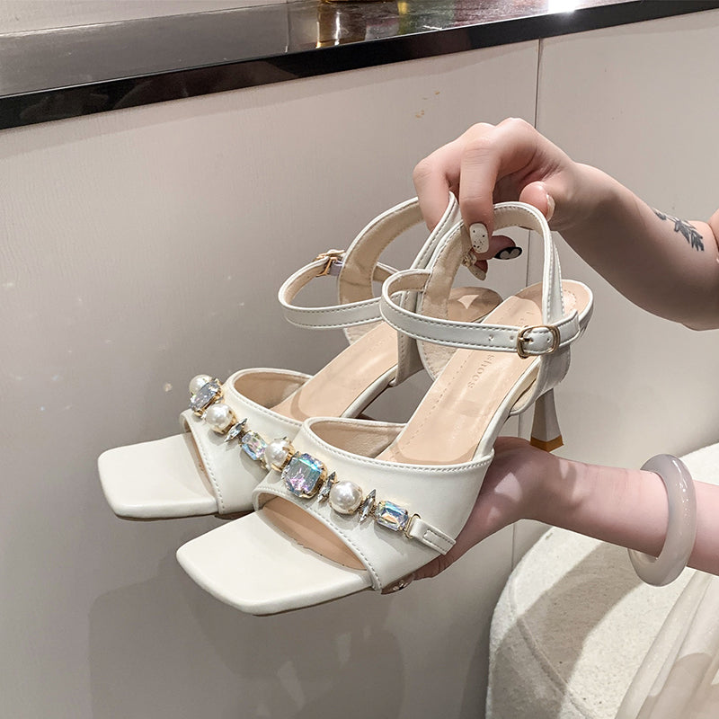 Sandales à talons en rainure douce pour femmes