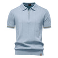 Polo tricoté casual homme avec un col tournant et manches courtes