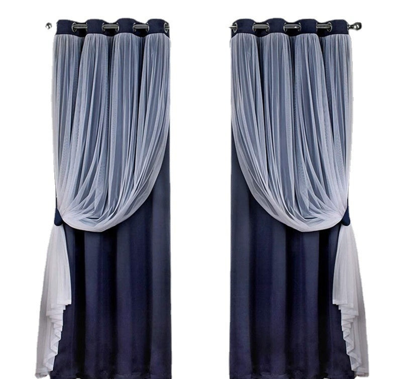 Revêtement double couche de dentelle Rideau
