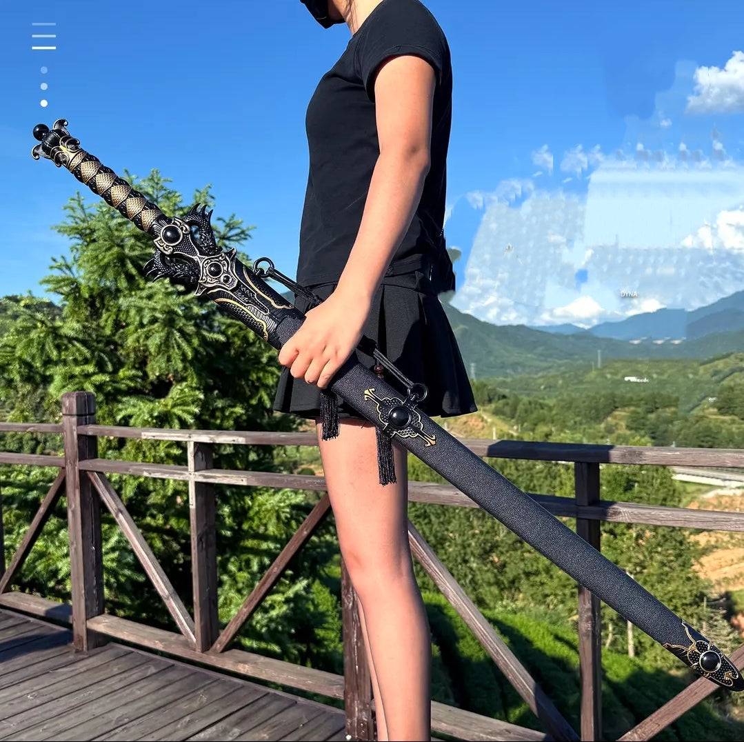 Black Mofeng Sword de Longquan City Une pièce haute en acier manganèse