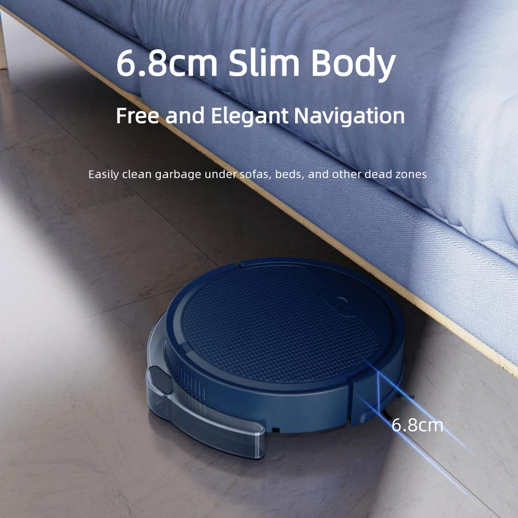 Blue 3-en-1 Smart Robotic Vacuum Mop