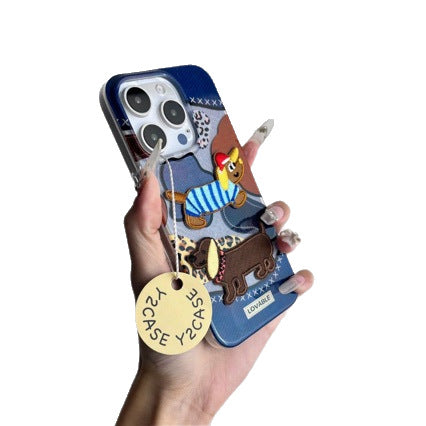 Patch Puppy thème 17mm Niche Cute Phone Case