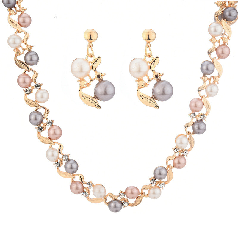 Collier et boucles d'oreilles Ensemble de bijoux Lady Temperament Ensemble