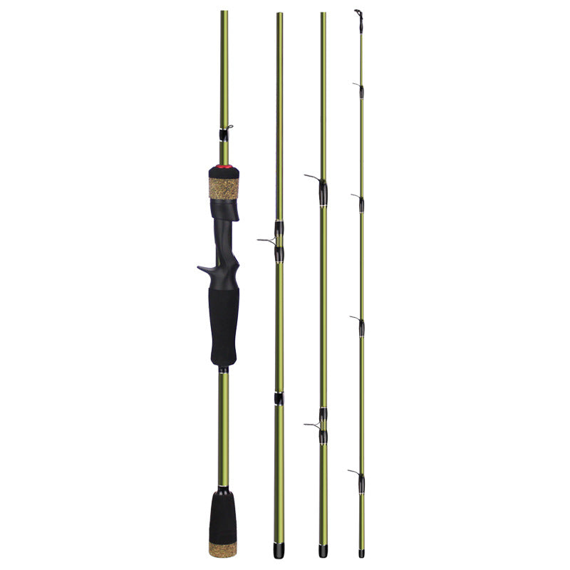 4 section canne de pêche route sous tige courte section carbone prise portable canne de pêche