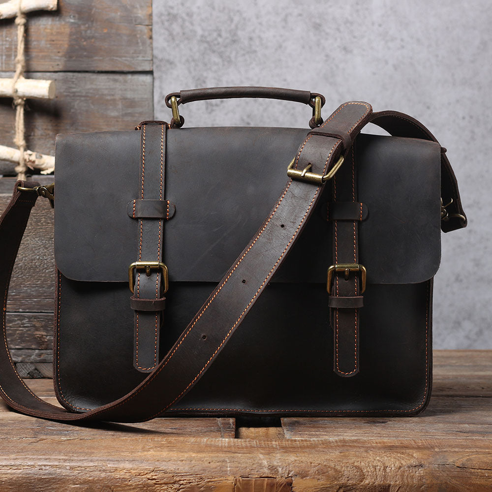 Sac à dos en cuir simple de première couche Sac à dos en cuir pour hommes et femmes