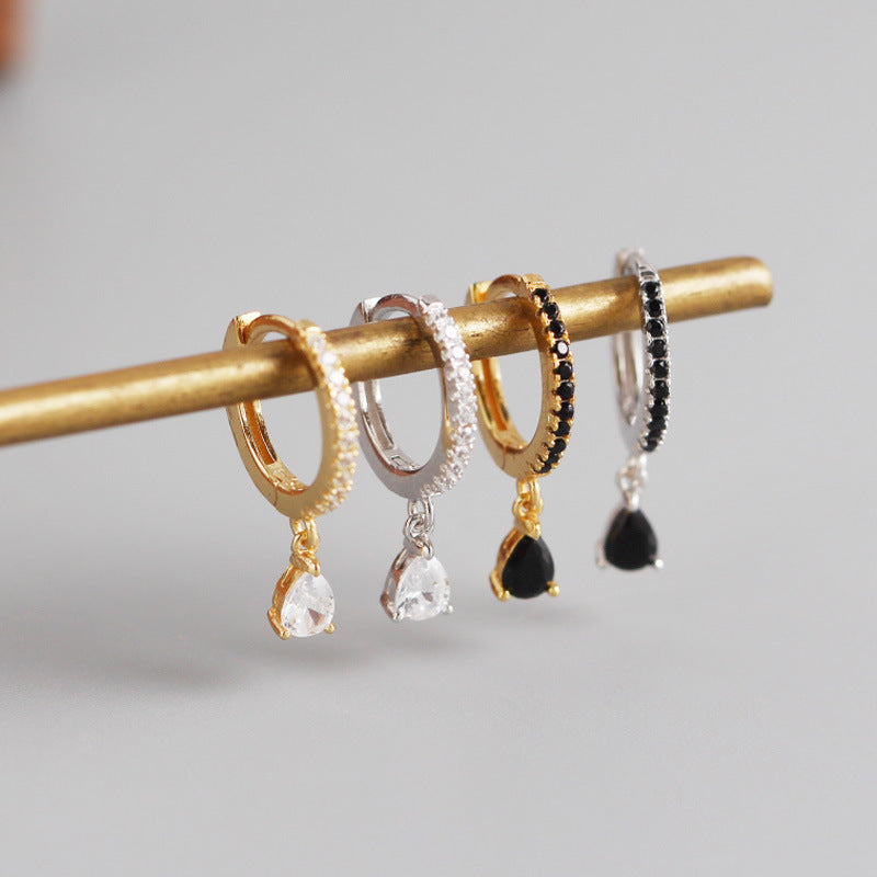 Bouton d'oreille à vent de style français et clou d'oreille argenté