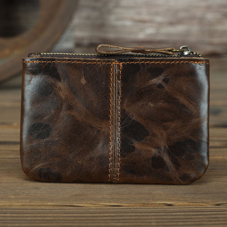 Rétro homme Crazy Horse Cuir Pièce Purse
