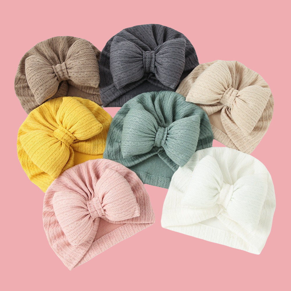 Chapeau de bateau bébé en coton tricoté Remplissage Big Bow Chapeau de bateau bébé
