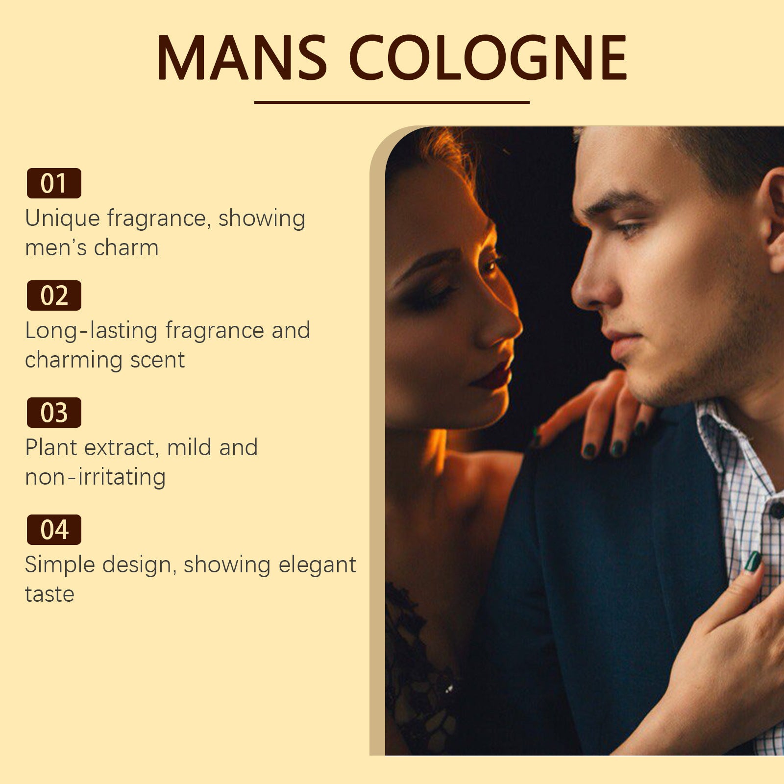 Hommes de charme Cologne avec une riche formule phéromone