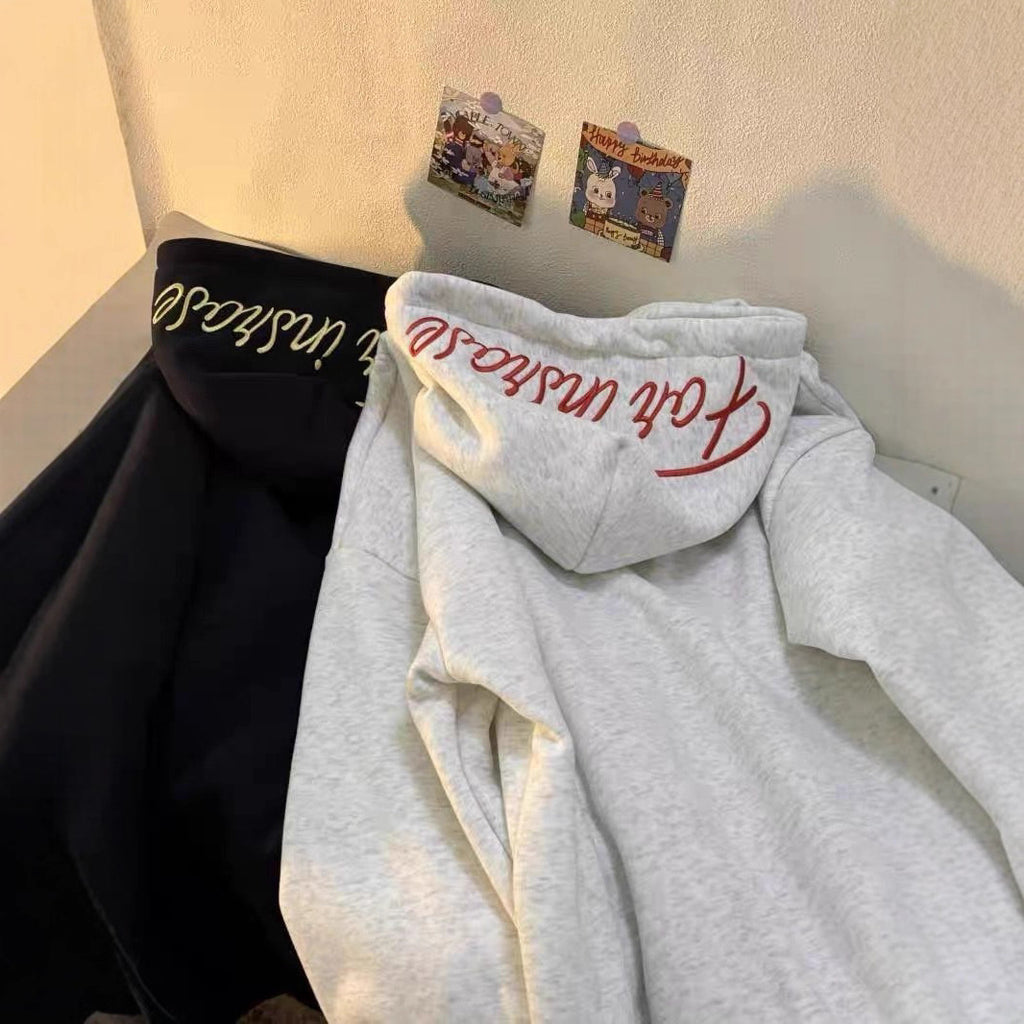 Homme Pure Coton Hoodie avec lettres brodées style américain