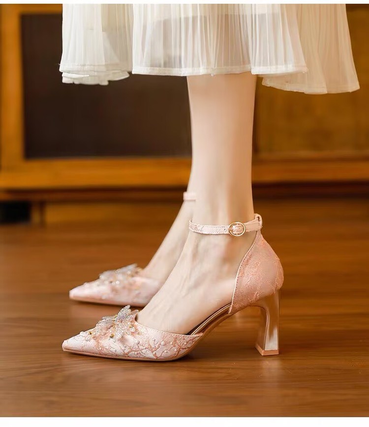Femmes PointedToe Glitter Chaussures de mariage