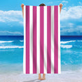 Velours à face unique Personnalisé modèle rayé Serviette de bain de plage Microfibre