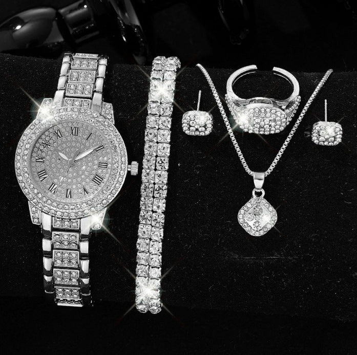 Montre haut de gamme pour dames avec une liste de diamants en acier entièrement diamanté