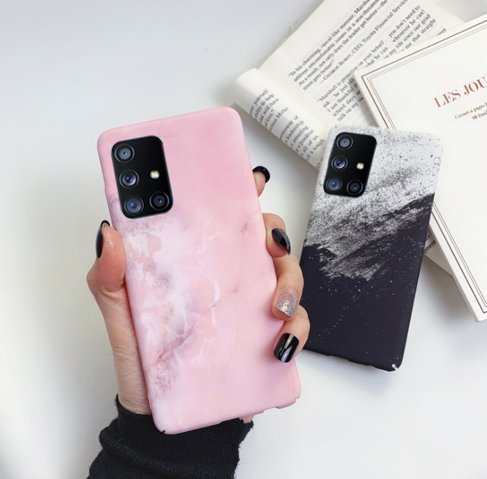 Étui téléphonique en marbre gelé