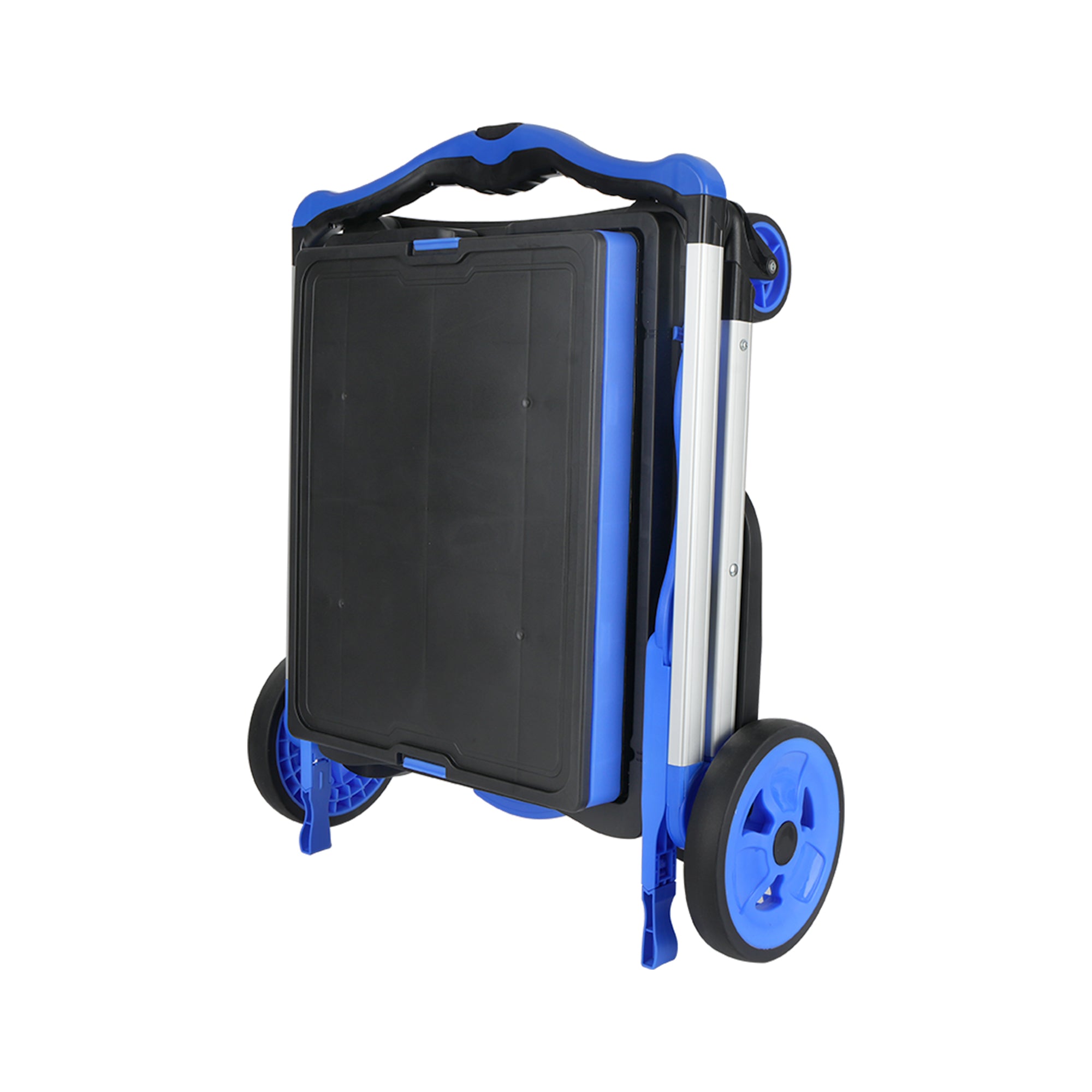Chariot pliant 2-Tier Multi-Utilisation Fonctionnel Chariots Collapsibles Shopping Chariot avec Roues Sh