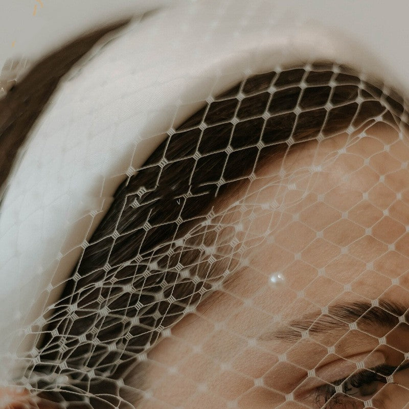 Bande de cheveux européenne et américaine Retro Round Pearl Veil
