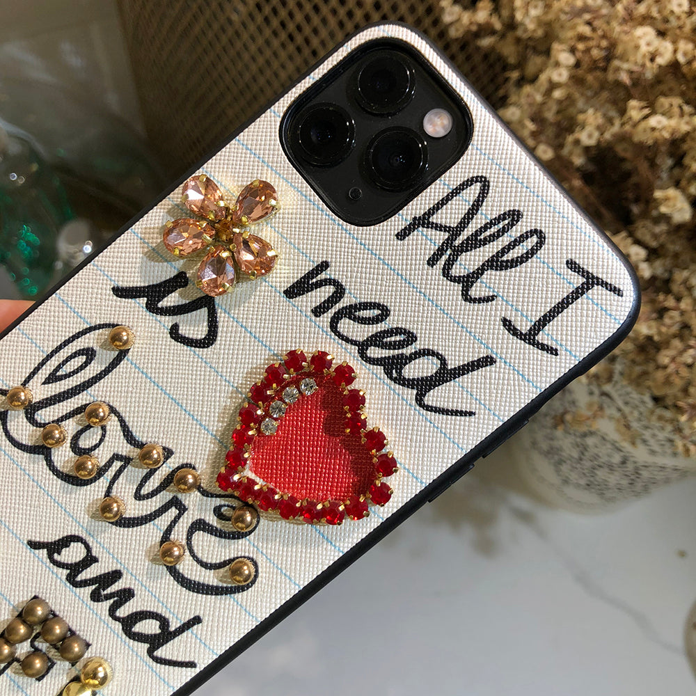 Luxury diamant amour et wifi téléphone étui