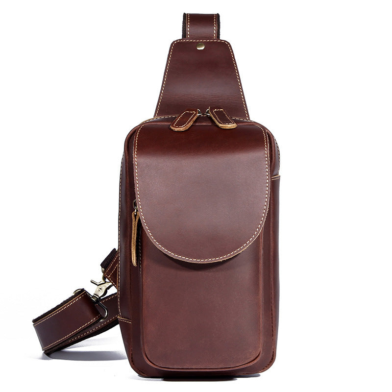 Sac croisé en cuir souple et polyvalent pour hommes