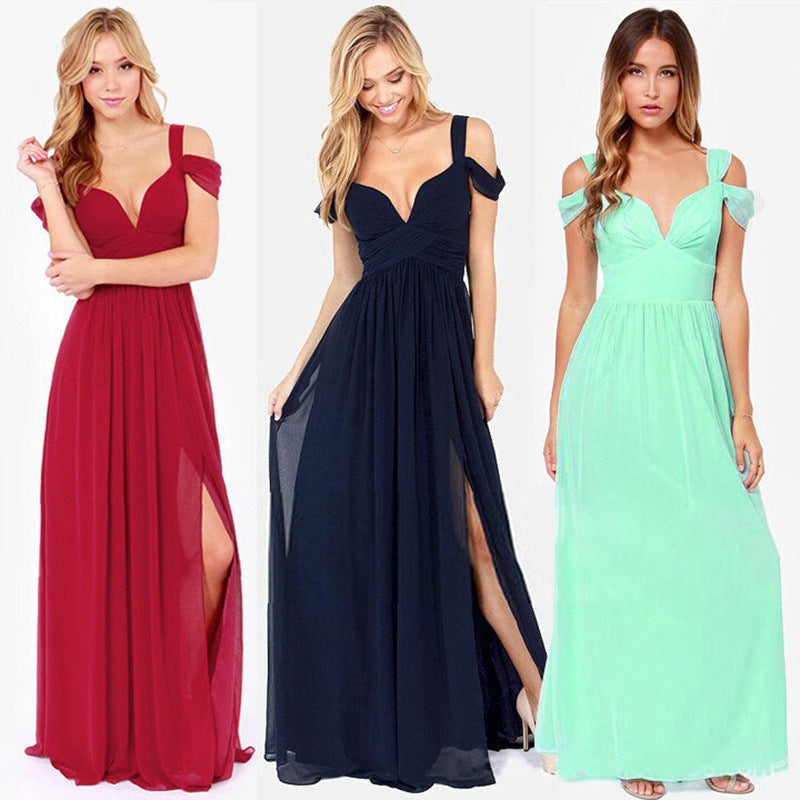 Longueur du sol Élégant style grec Robe plissée