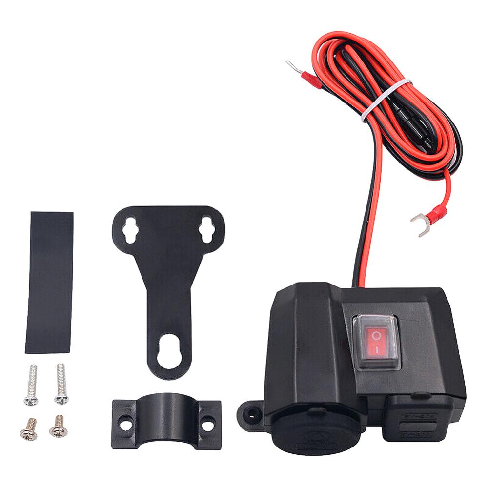 Moto USB Chargeur de voiture étanche Cigarette Léger Voltmètre