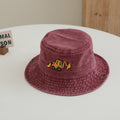 Chapeau à franges pour mini-excavateur brodé de dessin animé pour enfants avec corde et bord réglable