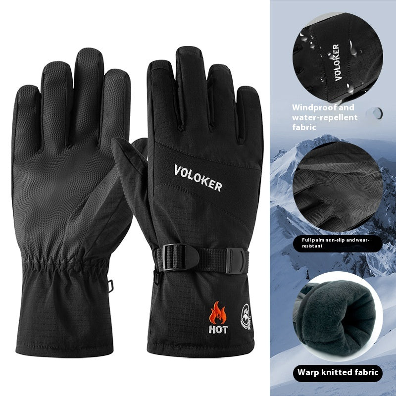 Chaud avec Velvet imperméable à l'eau Cinq gants d'écran tactile doigt
