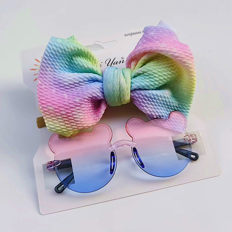 Lunettes de soleil pour enfants et ensemble de bande à cheveux à imprimé fruit