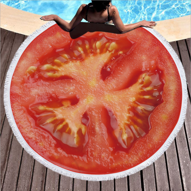 Tapis de plage rond de fruits