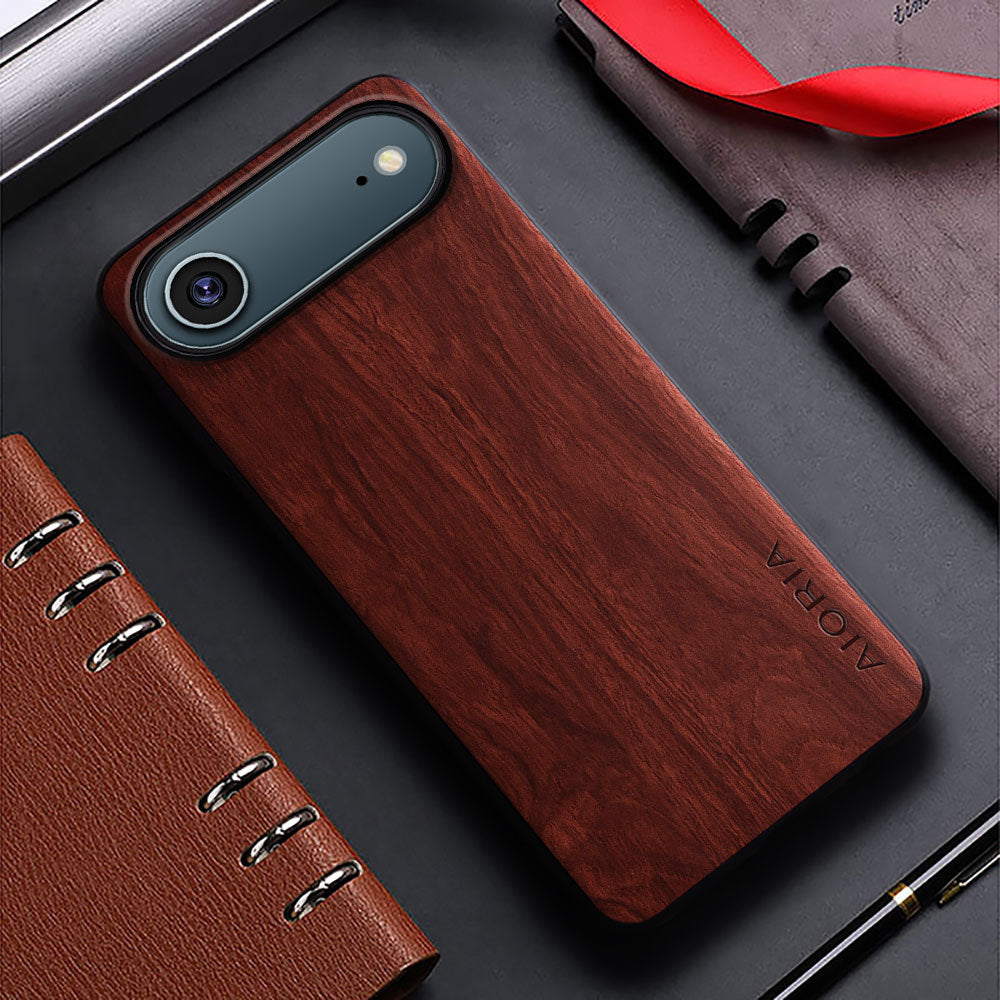 Étui téléphonique à grain de bois, minimaliste