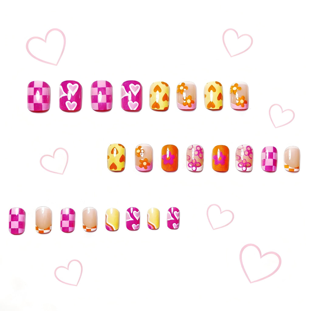 Cute Colorful Summer Little Flower Press-On Nails