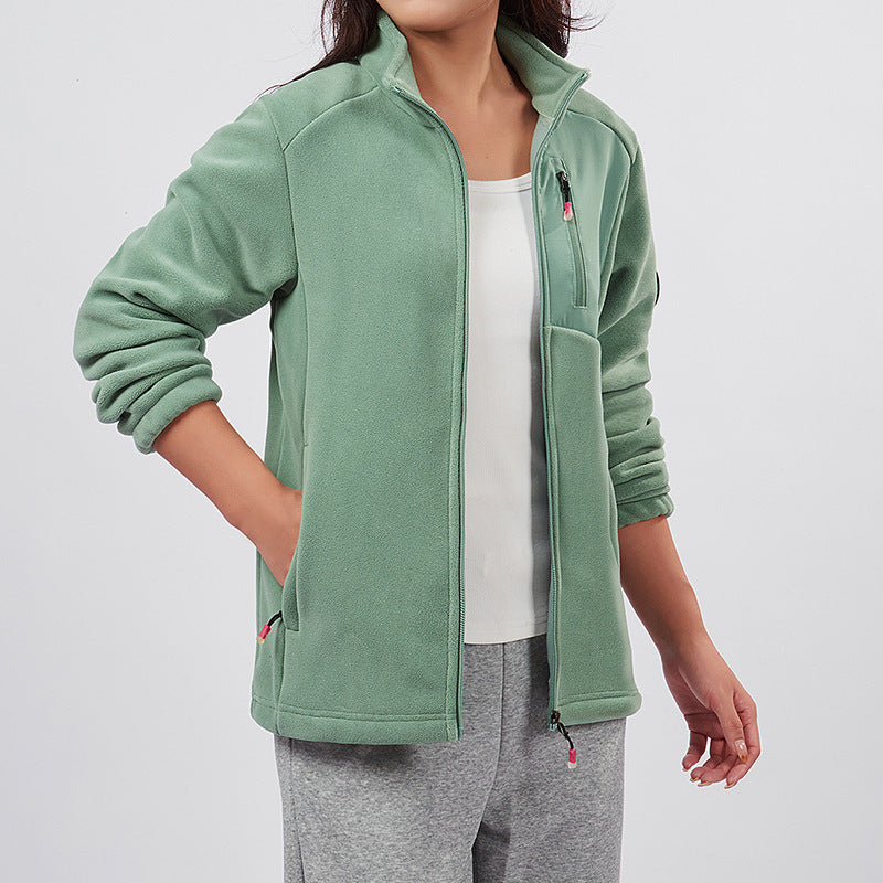 Veste polaire du couple avec un collier debout