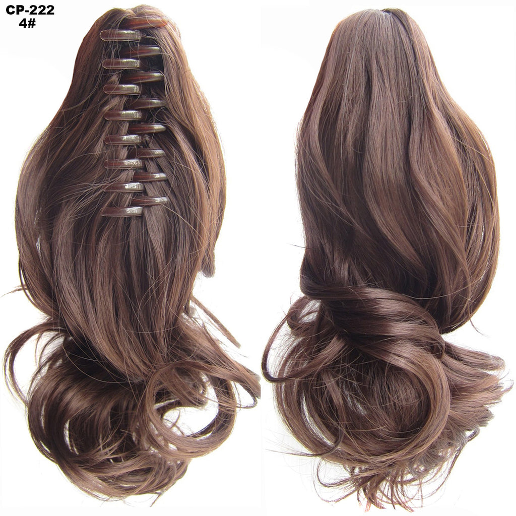 Long Wave Ponytail Wrap autour de Ponytail Clip dans les cheveux Headwear Gris Coiffure Exten naturel