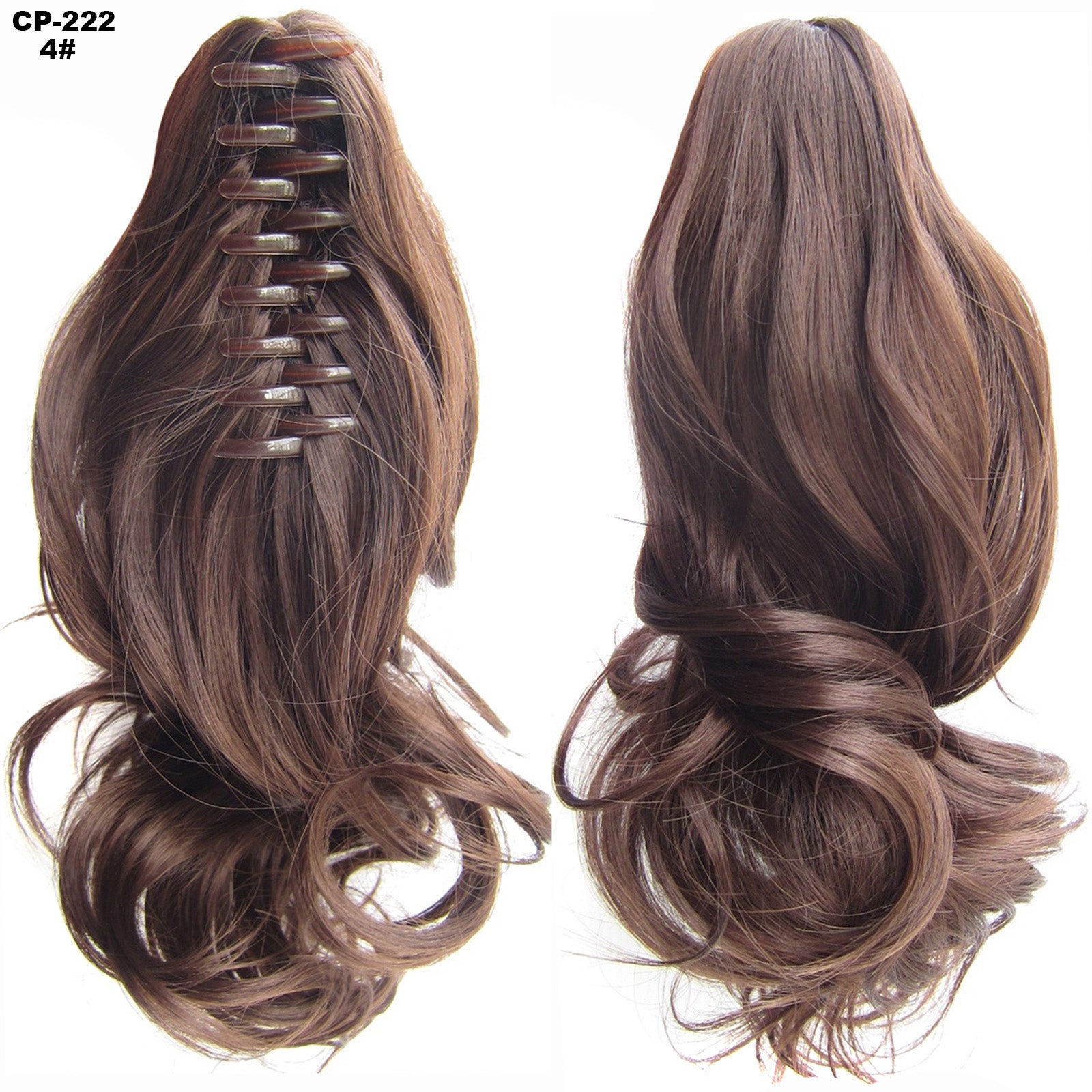 Long Wave Ponytail Wrap autour de Ponytail Clip dans les cheveux Headwear Gris Coiffure Exten naturel
