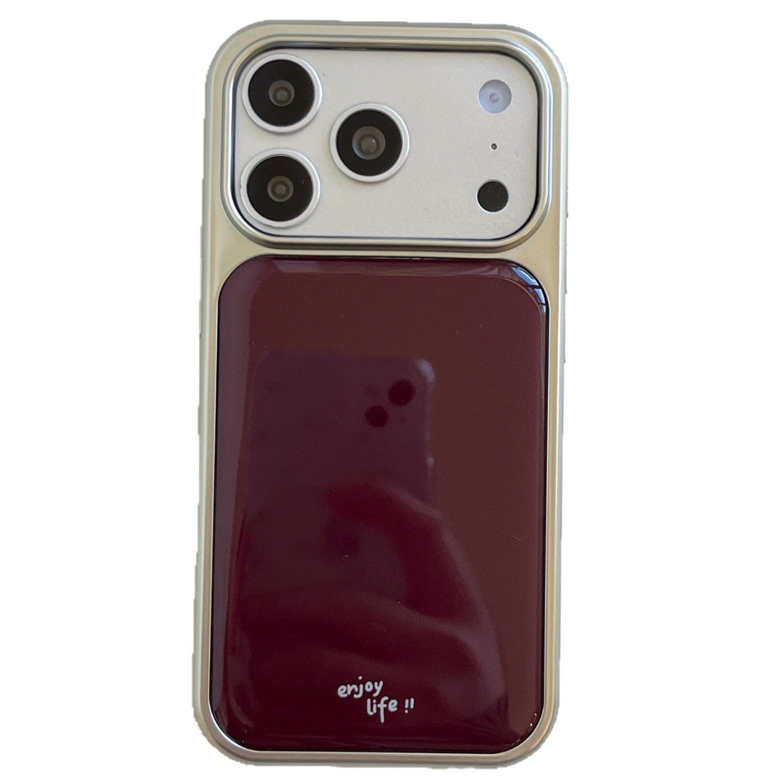 Ins Minimalist Étui téléphonique anglais rouge vin