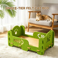 Raised felt cat bed, open and breathable.