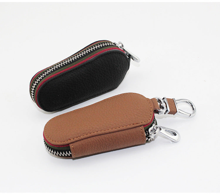 Sac à clé de voiture en cuir universel zipper